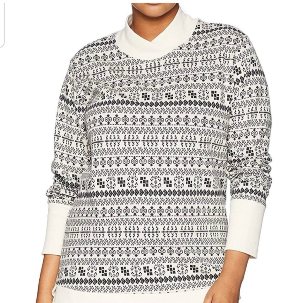 New women's Columbia Jacquard sportswear ski long sleeve shirt size M 90% cotton